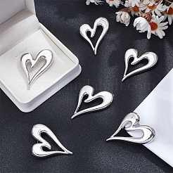 6Pcs Heart Zinc Alloy Lapel Pins for Backpack Clothes&nbsp;JEWB-UN0002-74P
