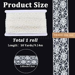 10Yards Polyester Embroidery Mesh Flower Lace Ribbon&nbsp;OCOR-GF0005-41C