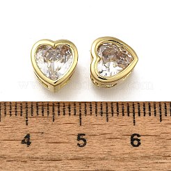 Brass Micro Pave Clear Cubic Zirconia Beads&nbsp;ZIRC-I070-144G