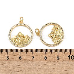 Brass Micro Pave Cubic Zirconia Pendants&nbsp;KK-A269-59G