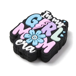 Mother's Day Silicone Focal Beads&nbsp;SIL-G013-01I