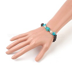 Natural Lava Rock Beads Stretch Bracelets&nbsp;BJEW-JB03989