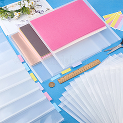 24Pcs Rectangle Transparent PP Plastic File Pockets&nbsp;OFST-FG0001-01