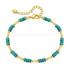 Synthetic Turquoise & Brass Beaded Bracelets for Women&nbsp;OR9235