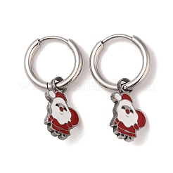 3 Pairs 3 Styles Christmas 304 Stainless Steel Hoop & Studs Earrings Set for Women&nbsp;EJEW-K279-12A-P