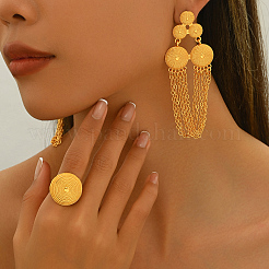 Vintage Alloy Round Tassel Earrings & Ring Sets for Women's Party Wedding&nbsp;KC7338