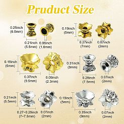 60Pcs 6 Styles Alloy Bead Caps&nbsp;FIND-CJ0001-36