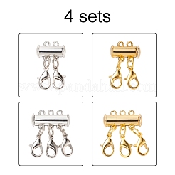 4 Sets 4 Style Alloy Magnetic Slide Lock Clasps&nbsp;FIND-YW0001-42
