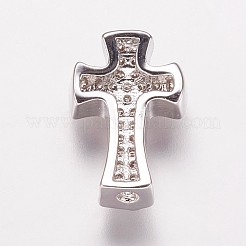 Brass Cubic Zirconia Beads&nbsp;KK-P134-09P