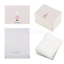 100Pcs Flower Print Foldable Paper Hanging Header&nbsp;CDIS-TA0001-26