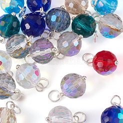 20Pcs AB Color Plated Transparent Glass Pendants&nbsp;PALLOY-TADJ00020