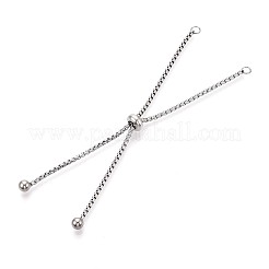 201 Stainless Steel Box Chain Slider Bracelet Making&nbsp;STAS-N120-01P