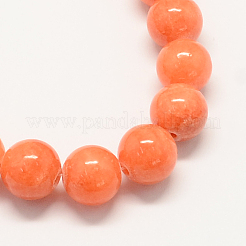 Natural Dyed Yellow Jade Gemstone Bead Strands&nbsp;G-R271-8mm-Y31