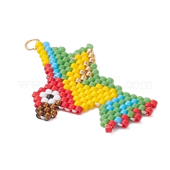 Glass Seed Beaded Parrot Pendants&nbsp;PALLOY-MZ00895