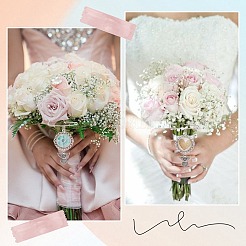 DIY Blank Dome & Angel Alloy Wedding Bouquet Charm Making Kit&nbsp;DIY-SC0025-11