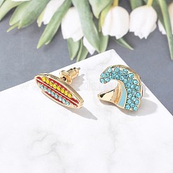 Brass Micro Pave Cubic Zirconia Stud Earrings&nbsp;EJEW-Z080-03G-03