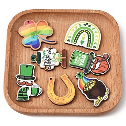 32Pcs 8 Styles St.Patrick's Day Themes Printed Wood Pendants&nbsp;WOOD-FS0001-43