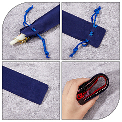 60Pcs 5 Colors Rectangle Velvet Pen Drawstring Bag&nbsp;AJEW-FH0004-36