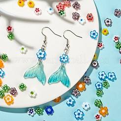 8 Colors Handmade Millefiori Glass Bead Strands&nbsp;LAMP-LS0001-13