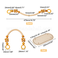3Pcs 2 Styles PU Leather & Iron Oval Bottom&nbsp;FIND-PH0003-54