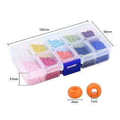 8000Pcs 10 Colors 12/0 Glass Seed Beads&nbsp;SEED-YW0001-33A