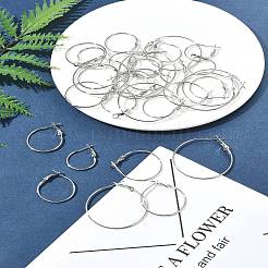 32Pcs 4 Styles Iron Huggie Hoop Earring Findings&nbsp;IFIN-FS0001-49B