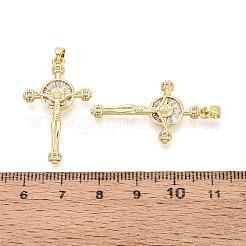Religion Brass Micro Pave Cubic Zirconia Pendants&nbsp;KK-T073-47G