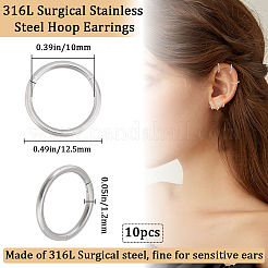 10Pcs 316L Stainless Steel Sleeper Earrings&nbsp;EJEW-BBC0001-56D