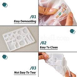 2Pcs 2 Style DIY Geometrical/Irregular Shape Pendants Silicone Molds&nbsp;DIY-TA0004-58