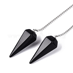 Natural Obsidian Dowsing Pendulum Pendants&nbsp;AJEW-N005-01G