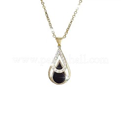 Teardrop Alloy Rhinestone Pendant Necklaces & Hoop Earrings Sets for Women&nbsp;FS-WG68AF9-01