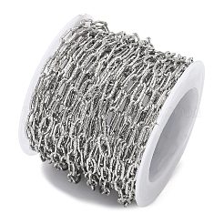 Handmade 304 Stainless Steel Textured Cable Chains&nbsp;STAS-F341-13P