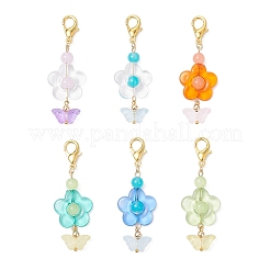 6Pcs Glass Pendant Decorations&nbsp;HJEW-JM03972