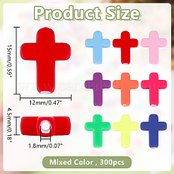 300Pcs Spray Painted Acrylic Beads&nbsp;ACRP-HY0001-05