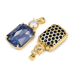 Brass Micro Pave Cubic Zirconia Pendants&nbsp;KK-B150-30G-02