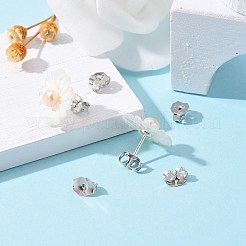 Anti-Tarnish Rhodium Plated Sterling Silver Ear Nuts&nbsp;X-STER-E041-11B