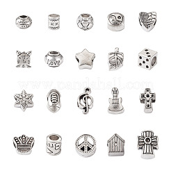 40Pcs 20 Style Zinc Alloy European Beads&nbsp;FIND-KS0001-20