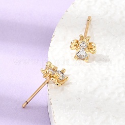 Bees Brass Micro Pave Cubic Zirconia Stud Earrings for Women&nbsp;CU-CBAE7DF-39G