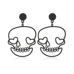 Brass Skull Dangle Stud Earrings&nbsp;WO0329