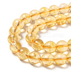 Natural Citrine Beads Strands&nbsp;G-E326-4mm-01