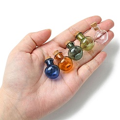 10Pcs 5 Colors Round Glass Cork Bottles Ornament&nbsp;GLAA-FS0001-73
