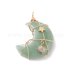 Natural & Synthetic Gemstone Copper Wire Wrapped Pendants&nbsp;PALLOY-JF01702