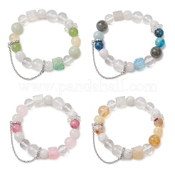 Natural Miexed Gemstome Beaded Stretch Bracelets for Women&nbsp;BJEW-TA00739