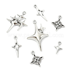 100Pcs 5 Styles Tibetan Style Alloy Hollow Pendants&nbsp;FIND-CJ0004-41