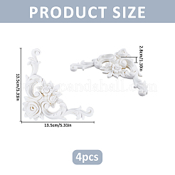 PU Rose Carved Corner Decor&nbsp;AJEW-WH0709-419