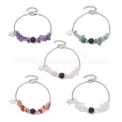 Natural Mixed Gemstone Chip Beads Bracelets for Women&nbsp;BJEW-JB11279