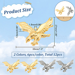 12Pcs 2 Colors 304 Stainless Steel Pendants&nbsp;STAS-AR0001-88