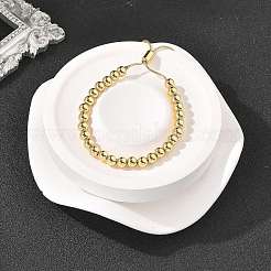 Rack Plating Brass Round Beaded Slider Bracelet for Women&nbsp;BJEW-B066-01A-01