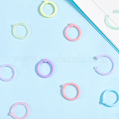 250Pcs 10 Colors Heart Plastic Loose Leaf Book Binder Hinged Rings&nbsp;FIND-CP0003-20A