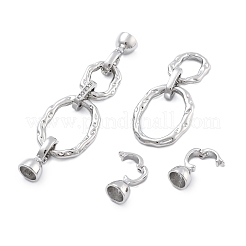 Brass Micro Pave Clear Cubic Zirconia Fold Over Clasps&nbsp;KK-B125-10P